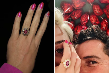 2.0CT Ruby Oval Diamond Floral Halo Katy Perry Engagement Ring