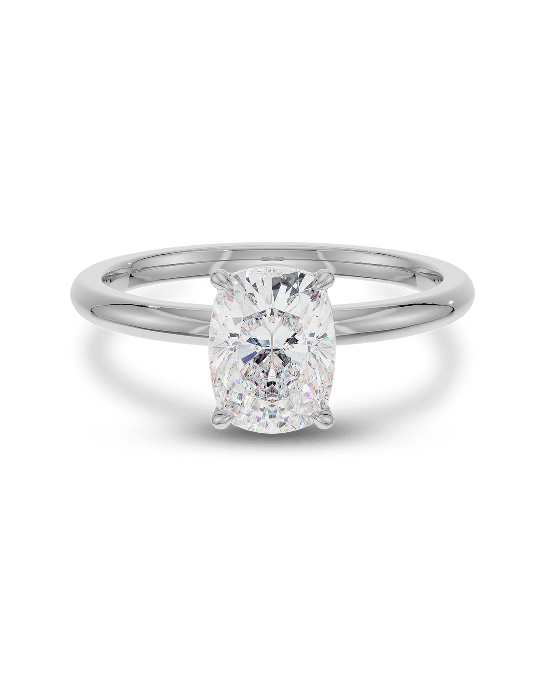 2.5 -4.5 CT Cushion CVD Diamond Solitaire Engagement Ring