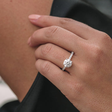 1.90ct Round Cut Moissanite Hidden Halo Pave Setting Engagement Ring