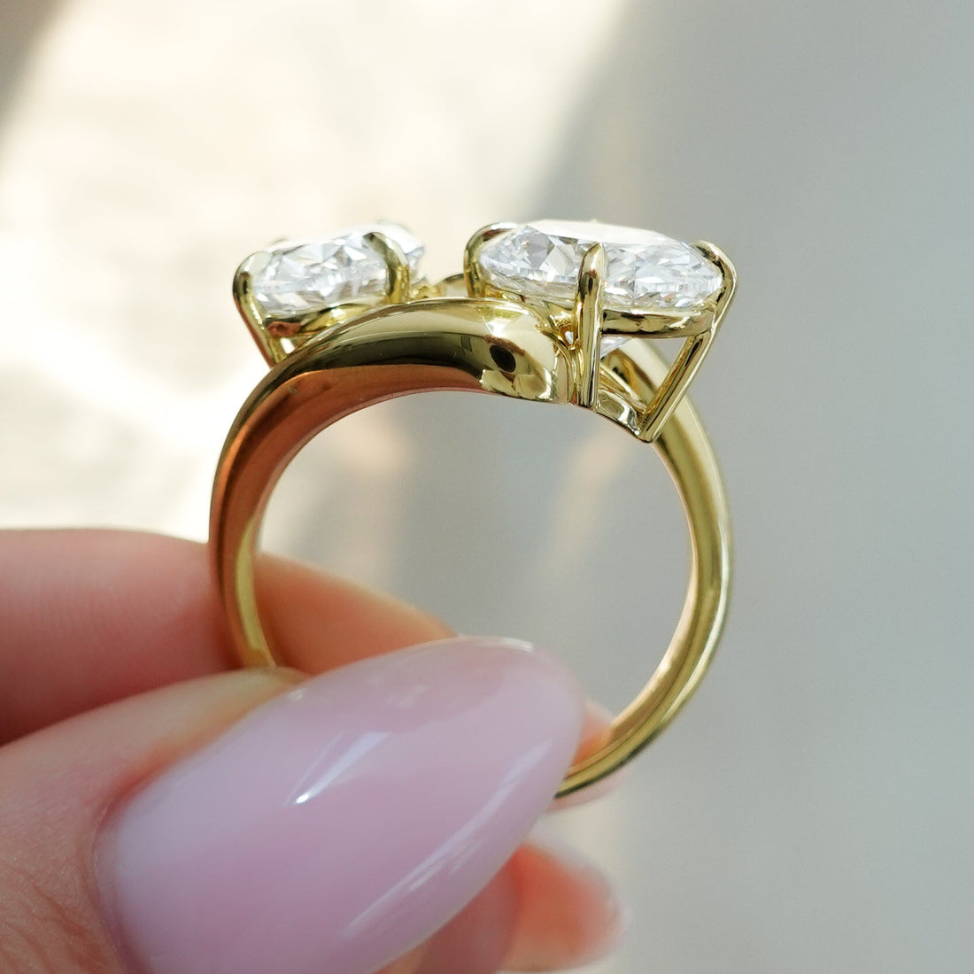 Double Wrap Engagement ring with Oval Cut Diamonds 6CTW