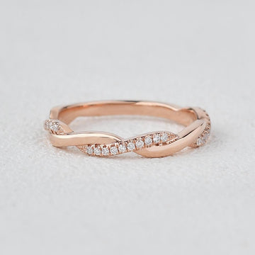 0.25CTW Round Brilliant Cut Infinity Shank Unique Wedding Band