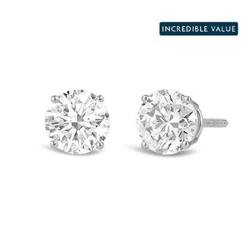 4.0Ct Round Cut Moissanite Diamond Stud Earrings for Her