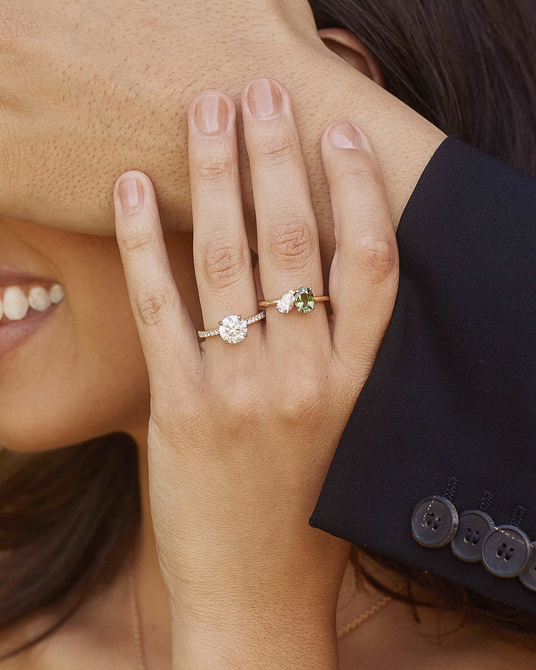 1.5 -3.5 CT Round CVD Diamond Pave Engagement Ring