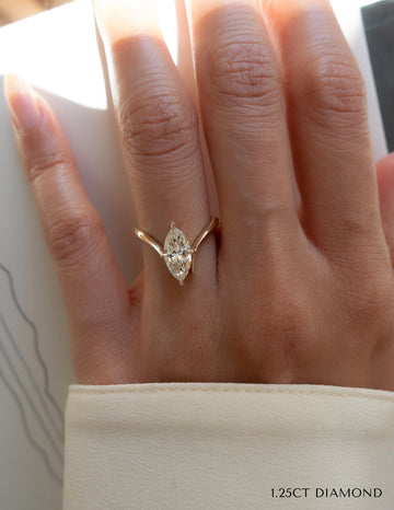 1.25CT-2.0CT Marquise Cut Moissanite Unique Engagement Ring