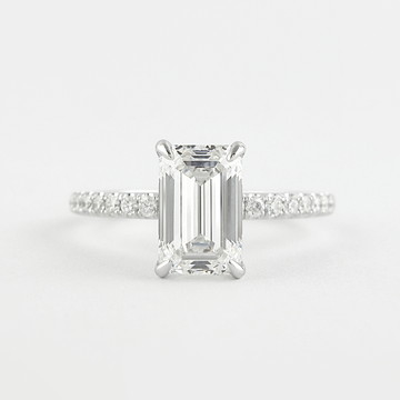 1.60CT Emerald Cut Moissanite Solitaire Engagement Ring