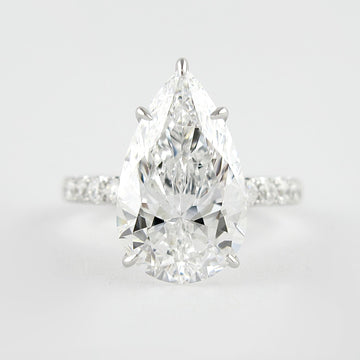 2.48 Ct Pear Solitaire Moissanite Diamond Engagement Ring