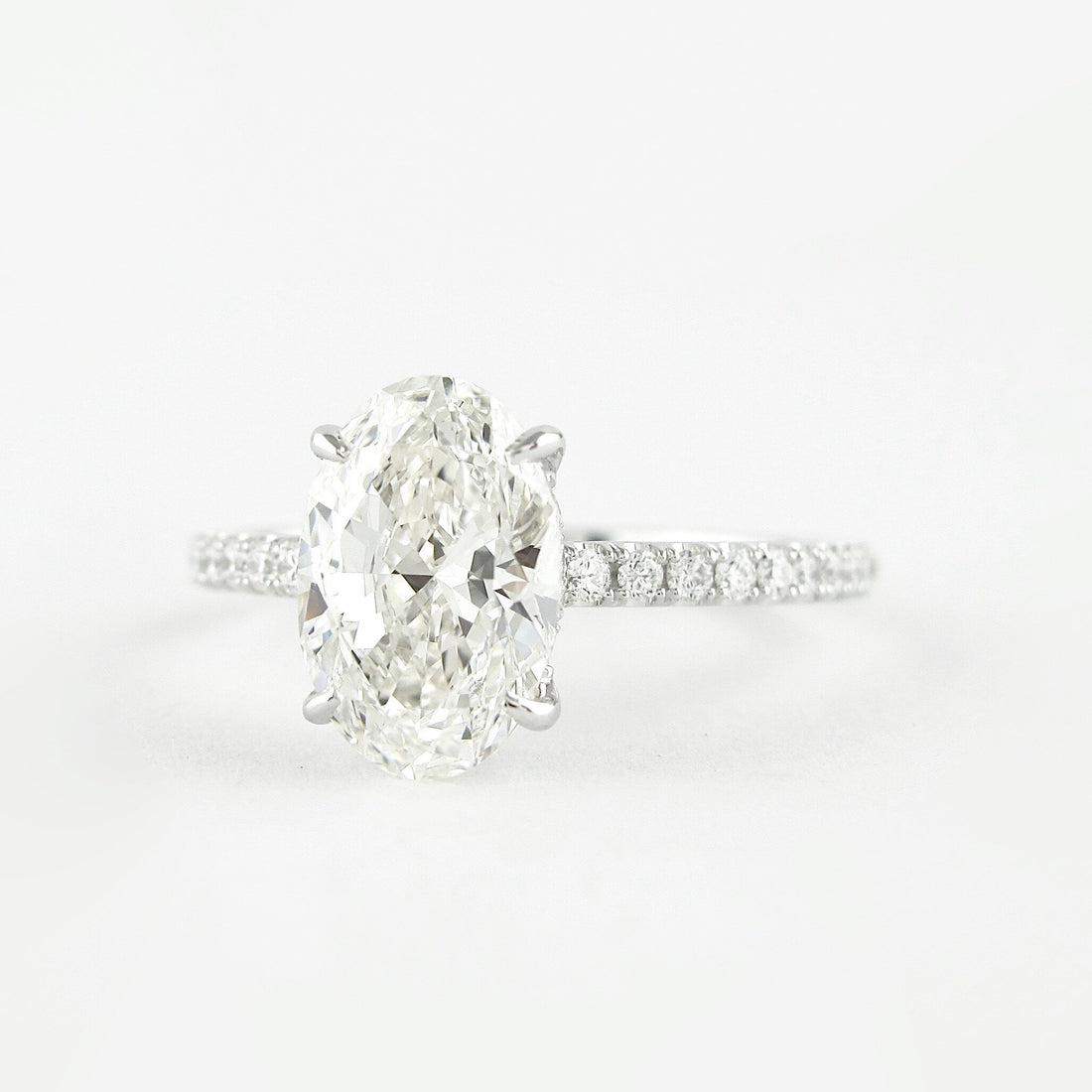 3.8 Ct Oval Moissanite Diamond Engagement Ring