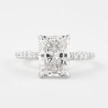 1.80CT Radiant Cut Hidden Halo Moissanite Engagement Ring in 14K White Gold