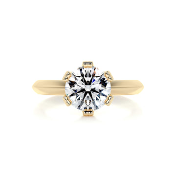 1.8 Carat Round Solitaire Moissanite Engagement Ring