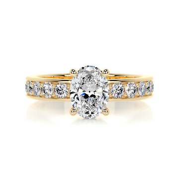 2.5 Carat Oval Channel Set Moissanite Engagement Ring