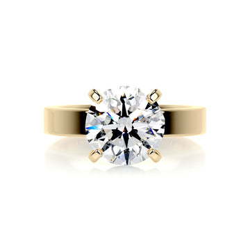 2.0ct Round Solitaire Moissanite Broad shank Engagement Ring