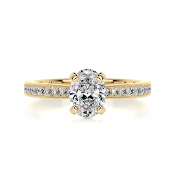 1.2 Carat Oval Moissanite Curved Channel Set Engagement Ring