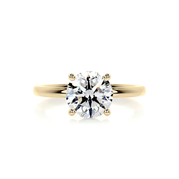 1.90 Carat Round Moissanite Hidden Halo Dainty Engagement Ring