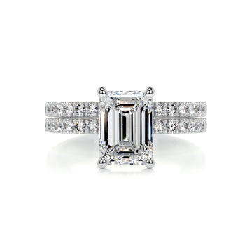 3.20 Carat Radiant Pavé Moissanite Bridal Wedding Ring set