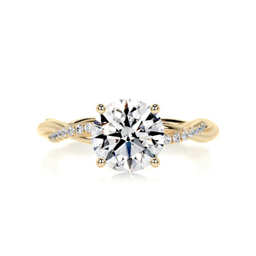 1.8 Carat Round Twisted Pave Moissanite Engagement Ring