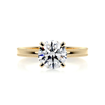 2.3 Carat Round Cut Moissanite Solitaire Engagement Ring