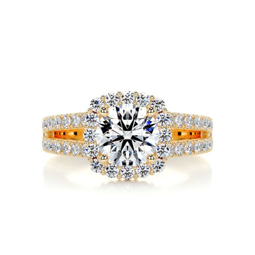 2.8 Carat Duology Halo Round Halo Moissanite Engagement Ring