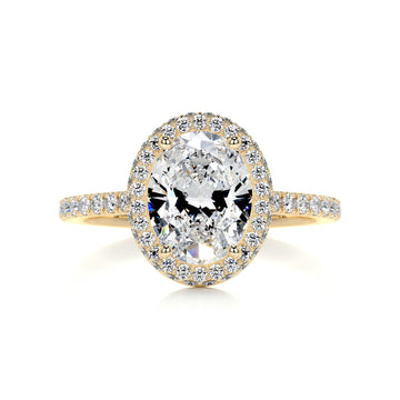 2.5 Oval Halo Open Bridge Pavé Moissanite Engagement Ring