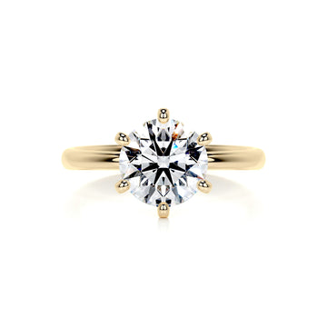 1.90 Carat Round Solitaire Six Prong Moissanite Engagement Ring