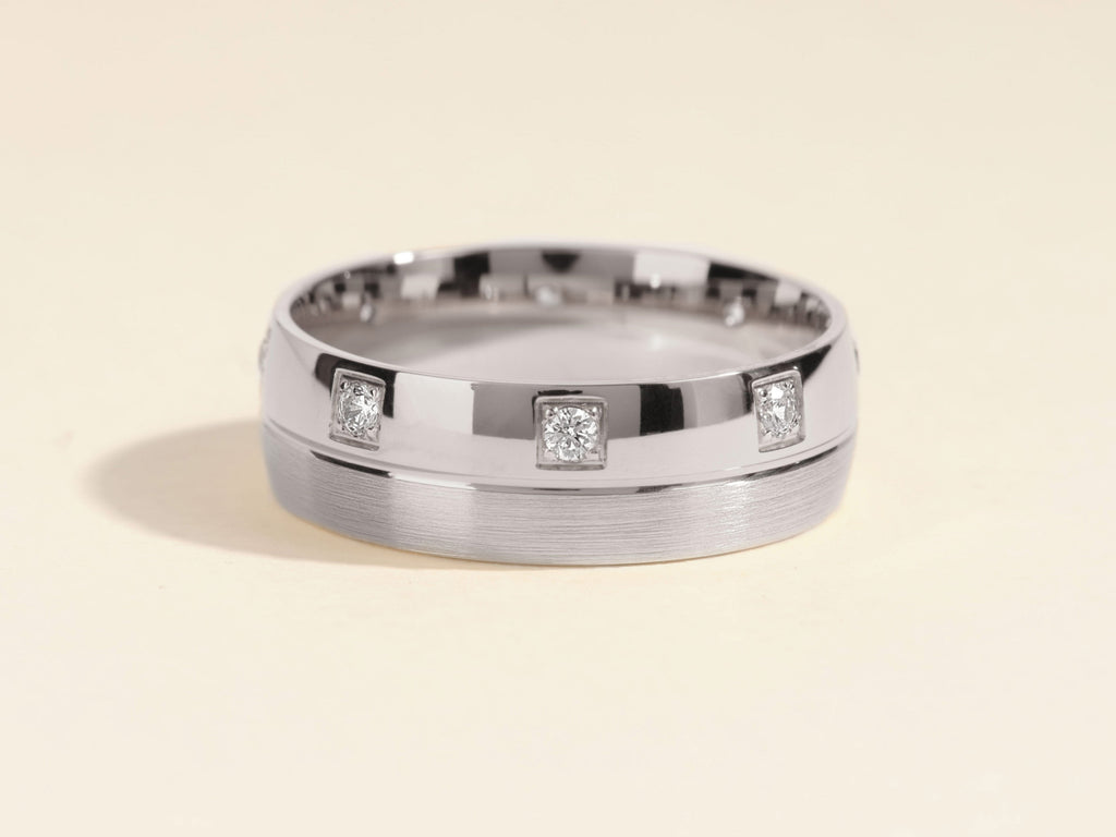 0.24CT Eight Stone Men's Diamond Wedding Band