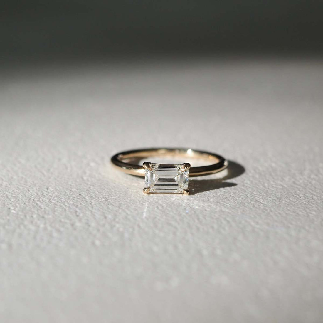 1.5 - 3.5 CT East West Emerald CVD Diamond Solitaire Engagement Ring
