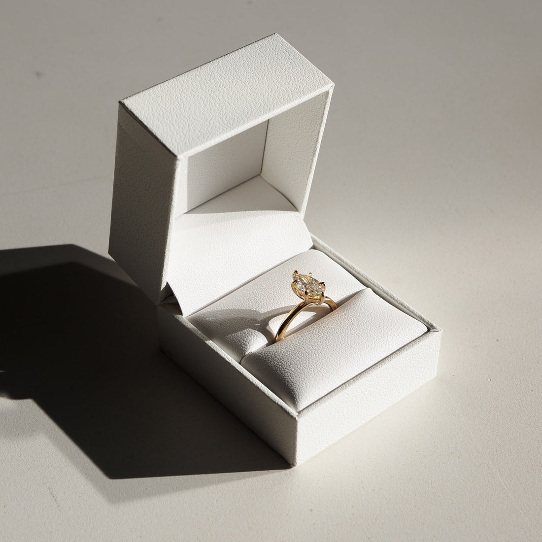 1.5 - 3.5 CT Marquise CVD Diamond Solitaire Engagement Ring