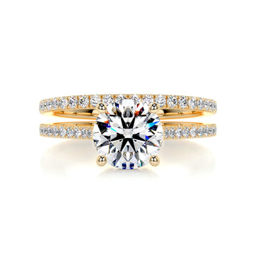 2.55 Carat · Round Pave ·  Moissanite Engagement Ring Set