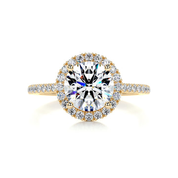 2.5 Carat · Round Halo Moissanite Engagement Ring