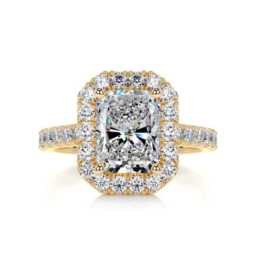 2.4 Carat Radiant Cut Moissanite Halo Engagement Ring