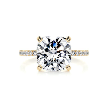 4.10 Carat Cushion Pave Moissanite Engagement Ring