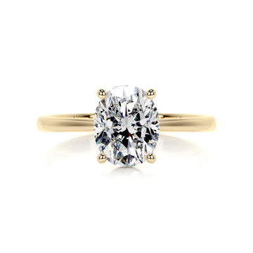 1.91 Carat Oval Solitaire Moissanite Diamond Engagement Ring