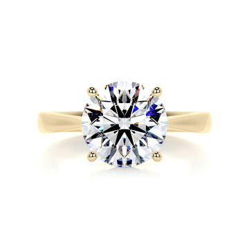 2.5 Carat Round Moissanite Solitaire Curved Engagement Ring