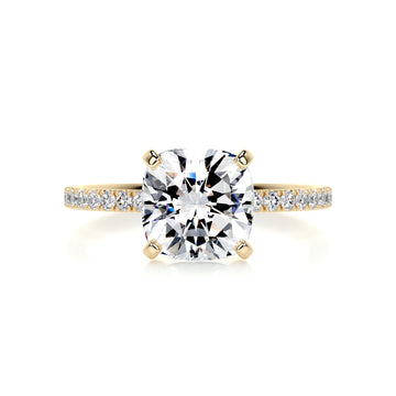 2.45 Carat Square Cushion Pave Moissanite Engagement Ring
