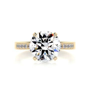2.51 Carat Round Pave Curved Style Moissanite Engagement Ring