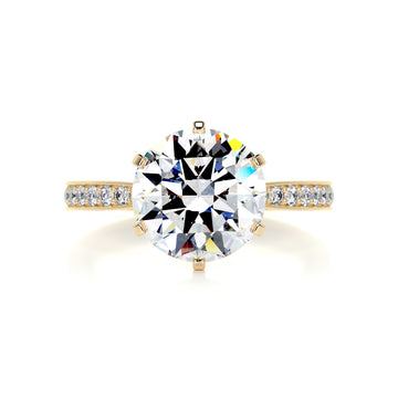 3.3 Carat · Round Pave ·Moissanite Engagement Ring
