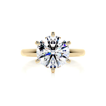 3.08 Carat · Round Solitaire Six prong Moissanite Engagement Ring