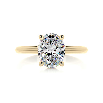 2.15 Carat Oval Solitaire Dainty Moissanite Engagement Ring