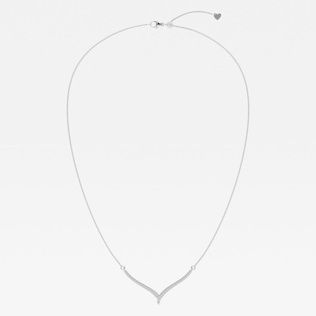 0.16 TCW Round Moissanite Diamond Petite Chevron Necklace