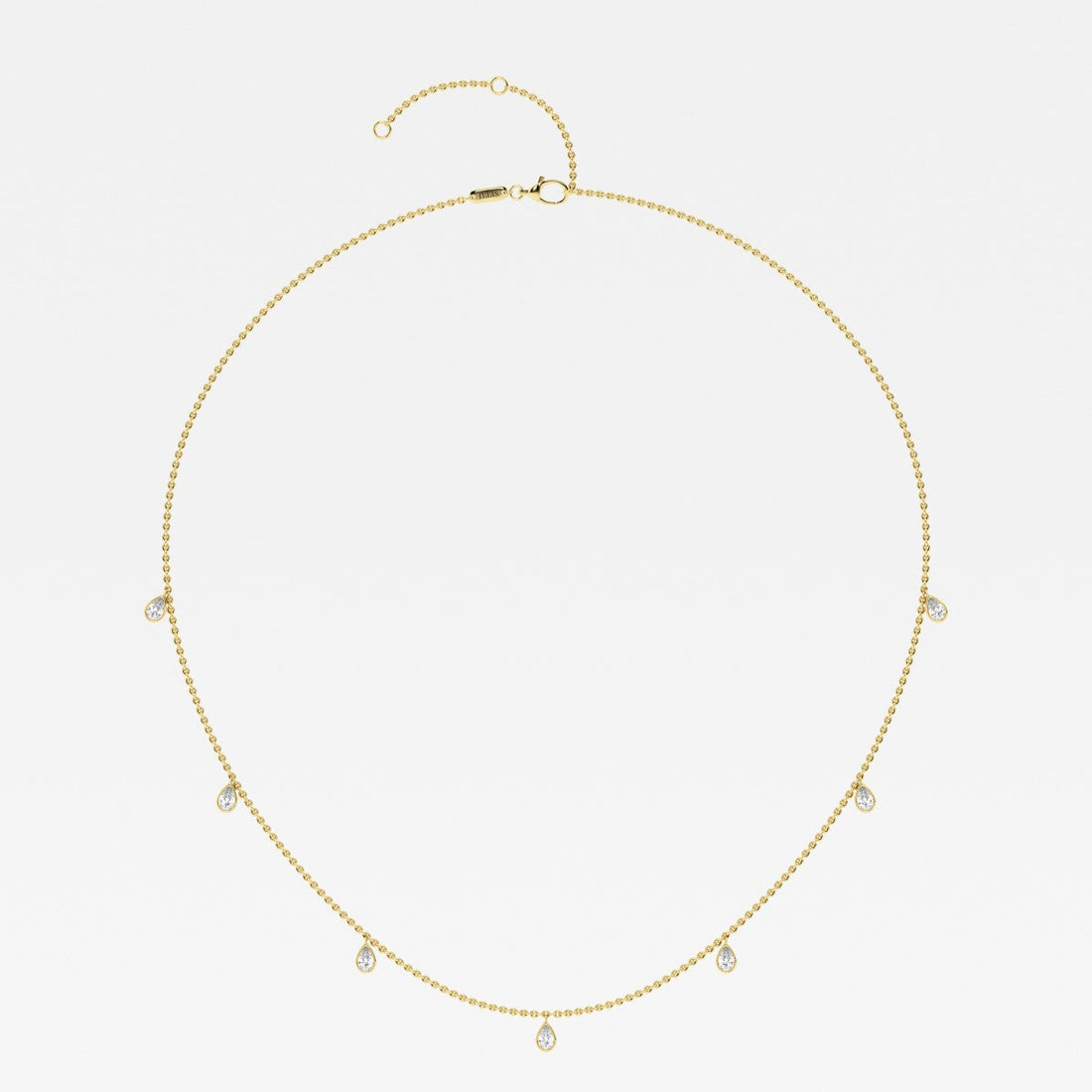 1.0 TCW Pear Moissanite Diamond Dangle Necklace