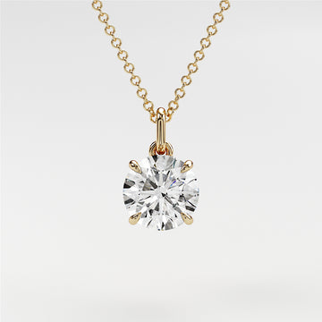 0.7 ctw Solitaire Round Diamond Necklace for Women