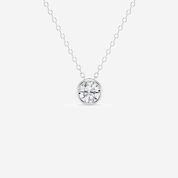 0.50 CT Round Moissanite Diamond Bezel Solitaire Necklace