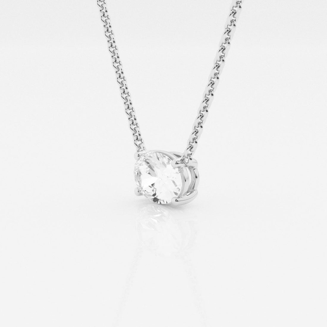1.0 CT Oval Moissanite Diamond Solitaire Necklace