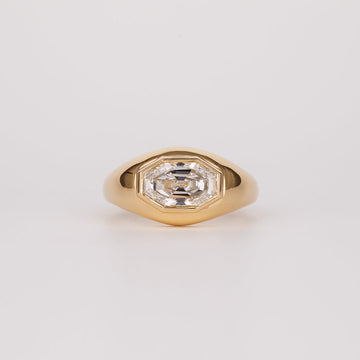 1.0CT-2.0CT Octagon Cut Moissanite Diamond Flush Set Engagement Ring