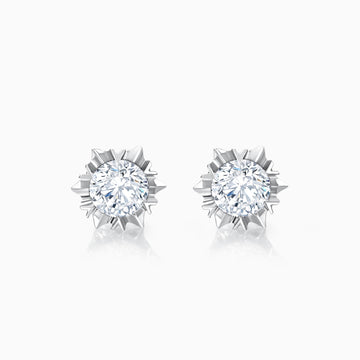 Round Cut Moissanite Diamond Snowflake Stud Earrings