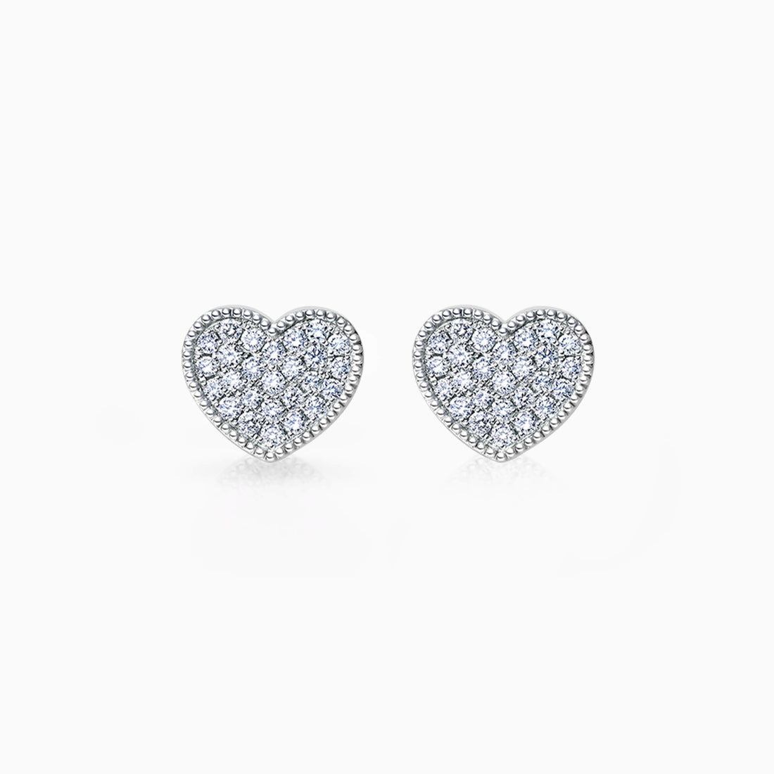 Round Cut Heart Shape Moissanite Diamond Stud Earrings
