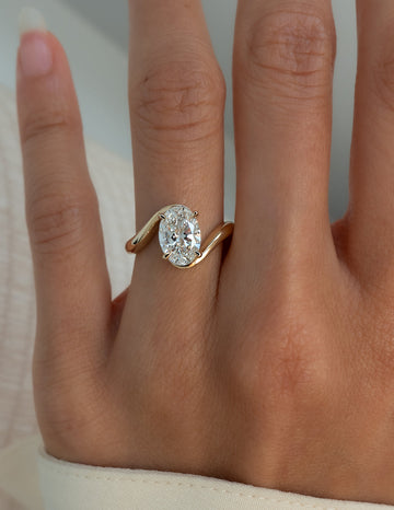 1.50CT-2.50CT Oval Cut Moissanite Diamond Unique Engagement Ring