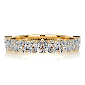 Half Eternity Marquise plus round Moissanite Diamond Wedding Band