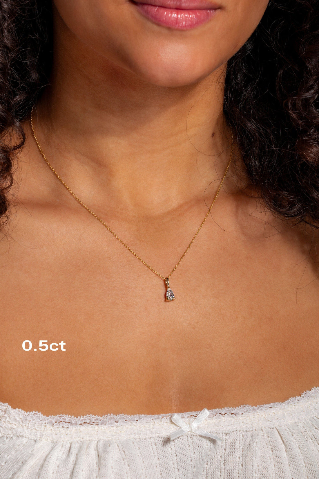 Core Pear Solitaire Diamond Necklace