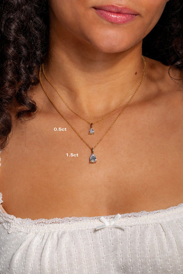 Core Pear Solitaire Diamond Necklace