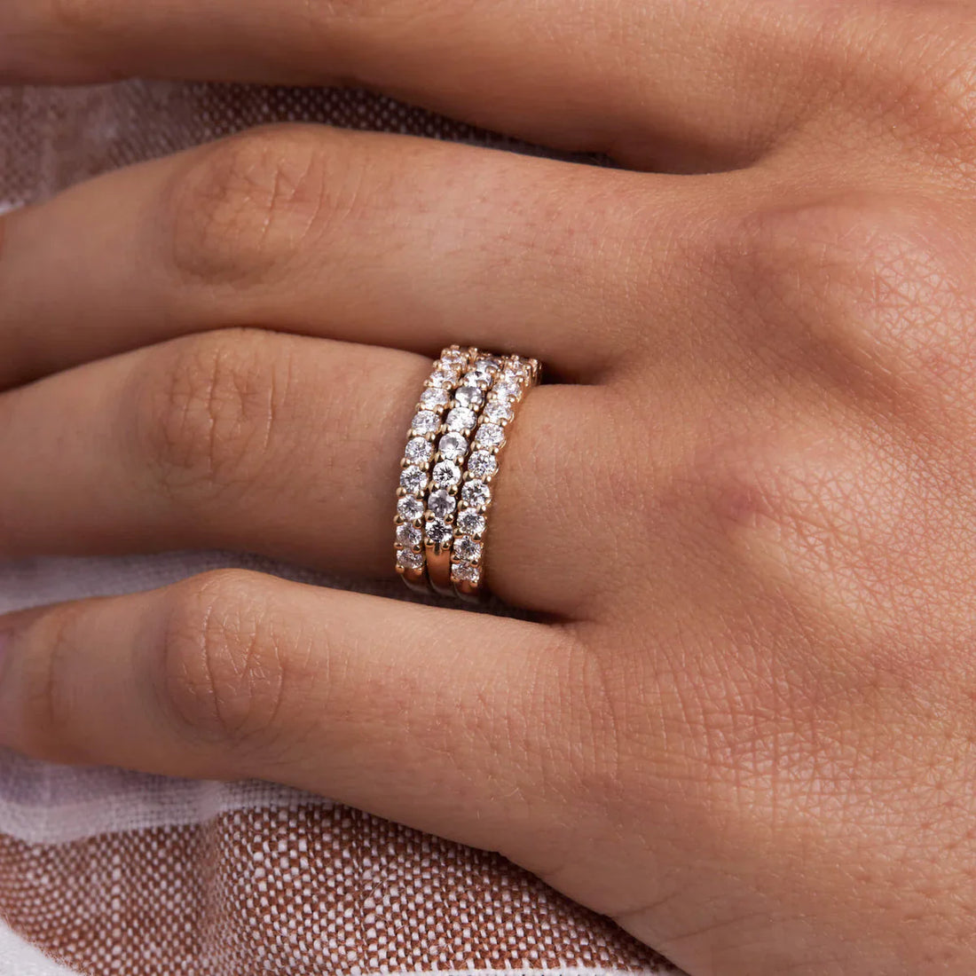 0.60CT Round Diamond April Birthstone Wedding Band